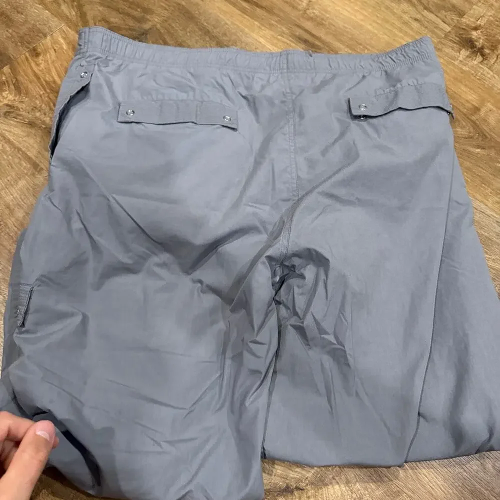 adidas Cargo Pants Men’s XL Gray Elastic Waist Pockets Activewear